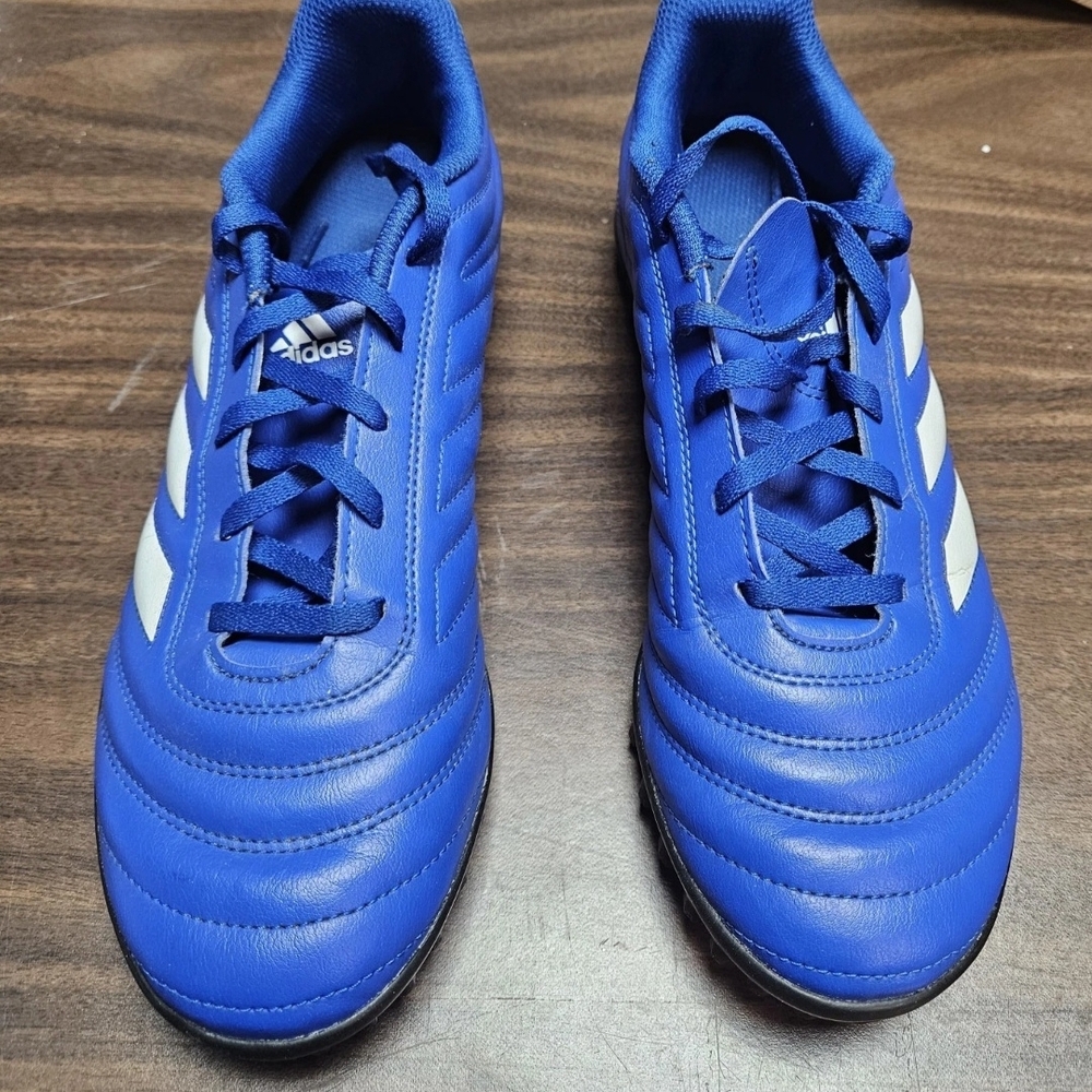 adidas Men's Royal Blue Soccer Shoes with White Stripes